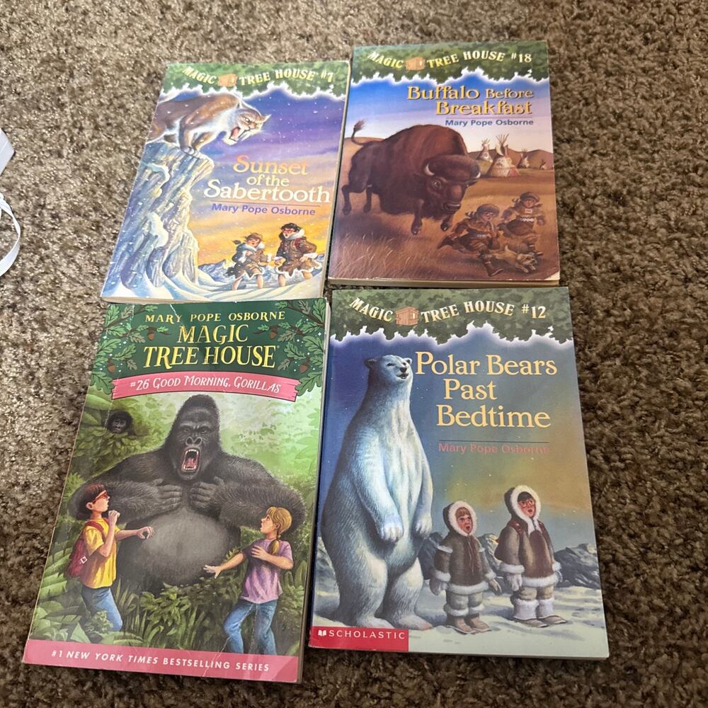 Magic Tree House Lot of 4 Books Mary Pope Osborne Paperbacks #7,12,18,26 VTG 90s